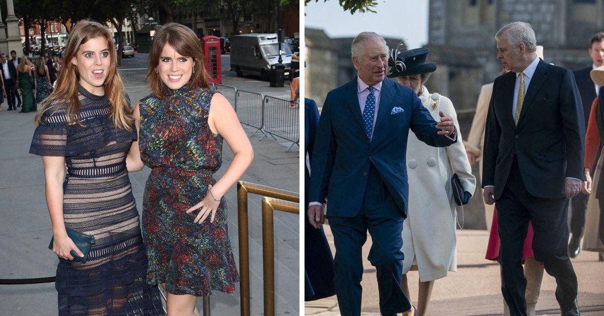 princess beatrice princess eugenie spotlight prince andrew king charles feud