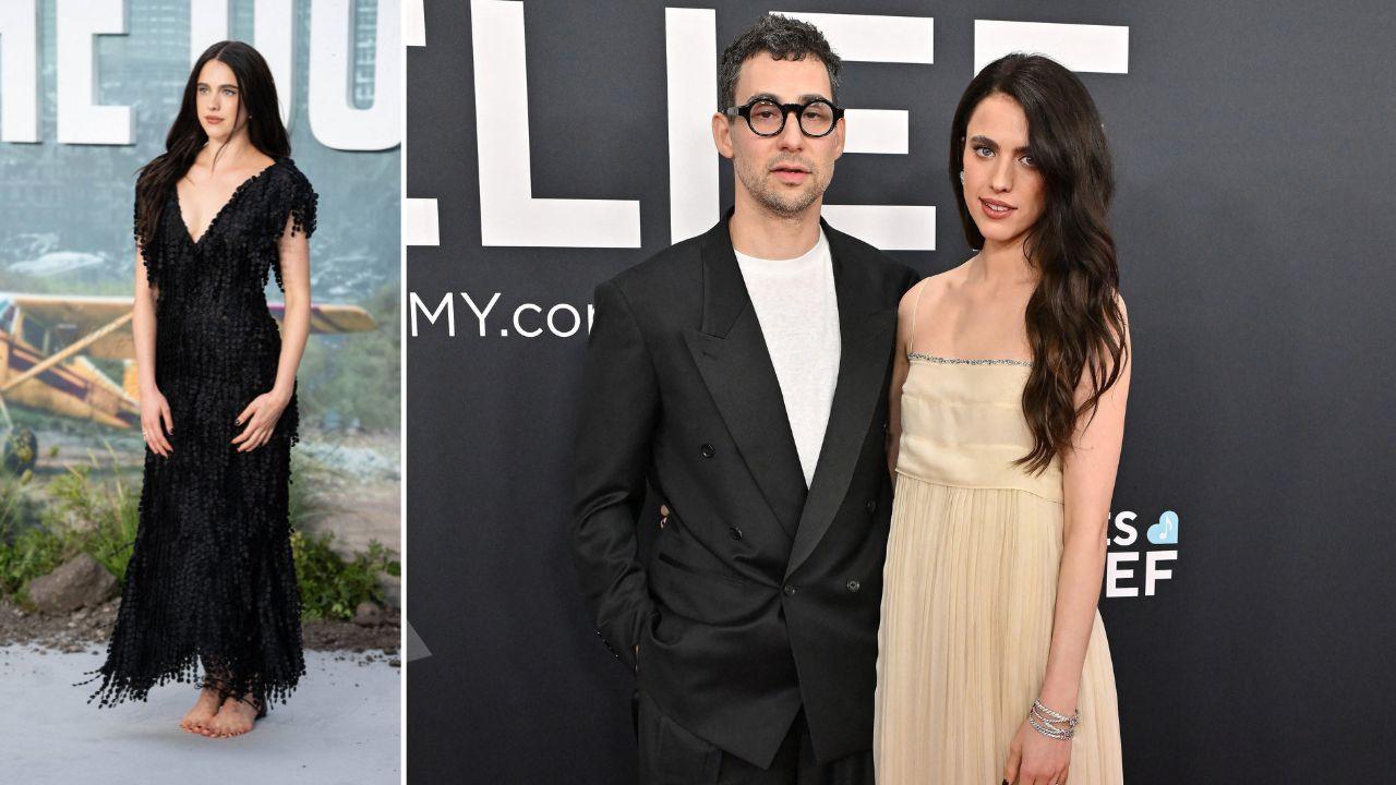 Split of Margaret Qualley; Margaret Qualley and Jack Antonoff.