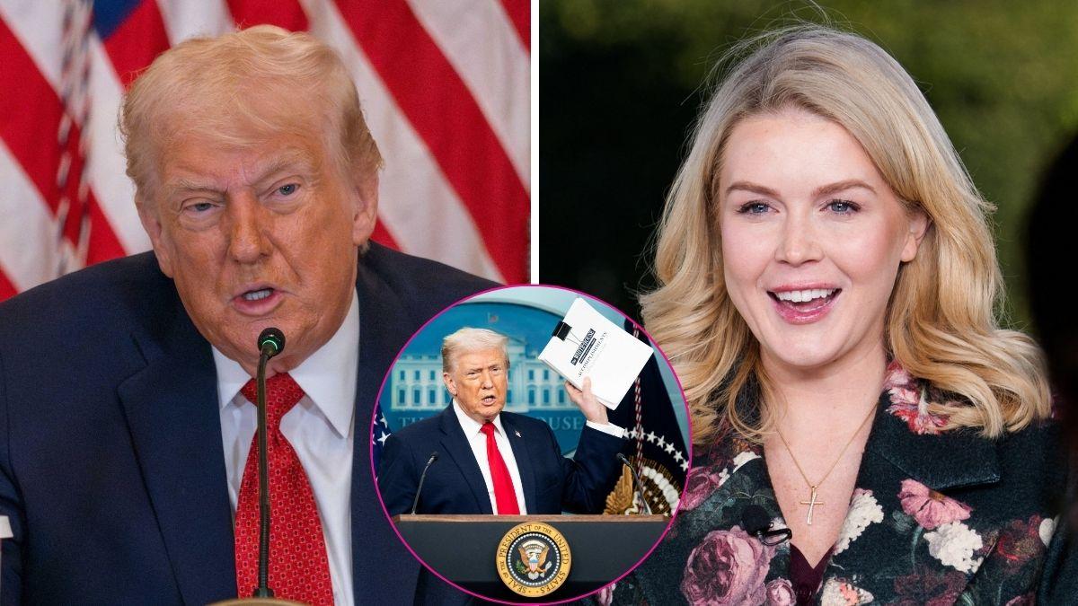 trump blames karoline leavitt press conference