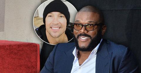 Tyler Perry with inset of Carl Lentz; Tyler Perry Paid $100K In Rent For Carl Lentz's Los Angeles Mansion