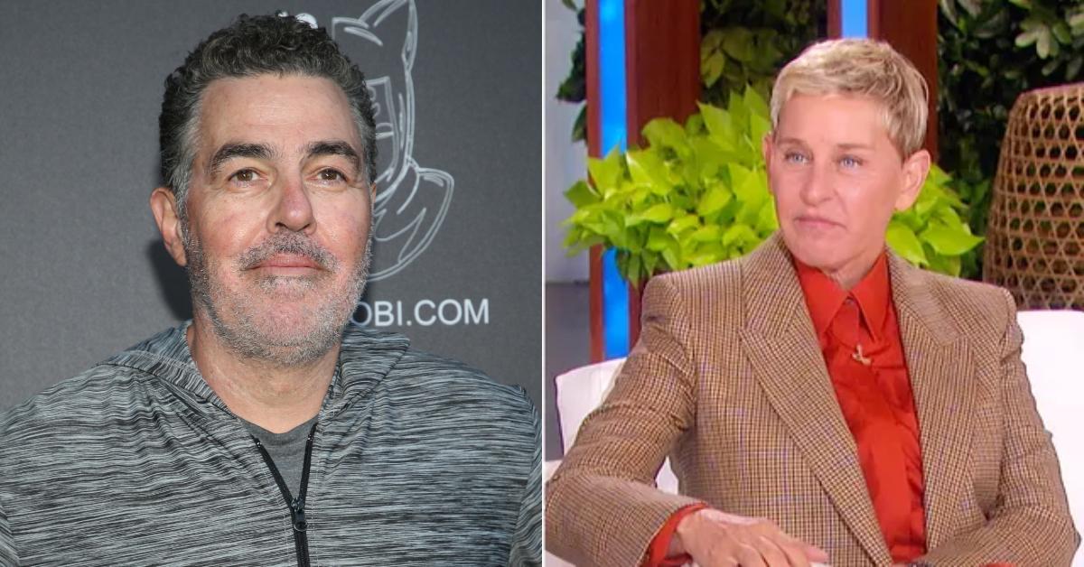 Photo of Adam Carolla; picture of Ellen Degeneres.