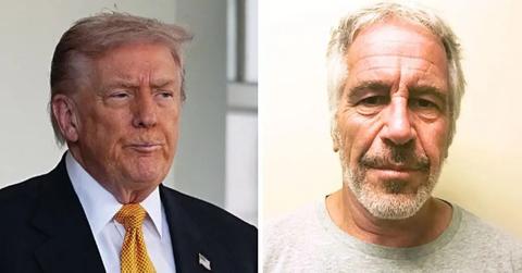 Split photo of Donald Trump and Jeffrey Epstein.