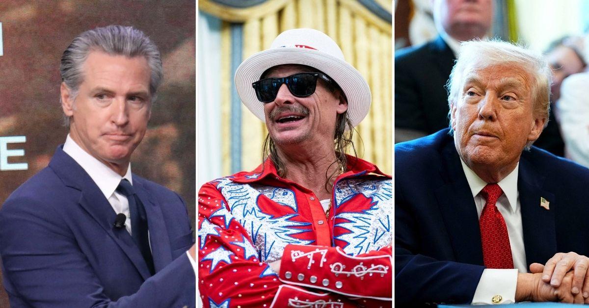 Photo of Gavin Newsom, Kid Rock and Donald Trump