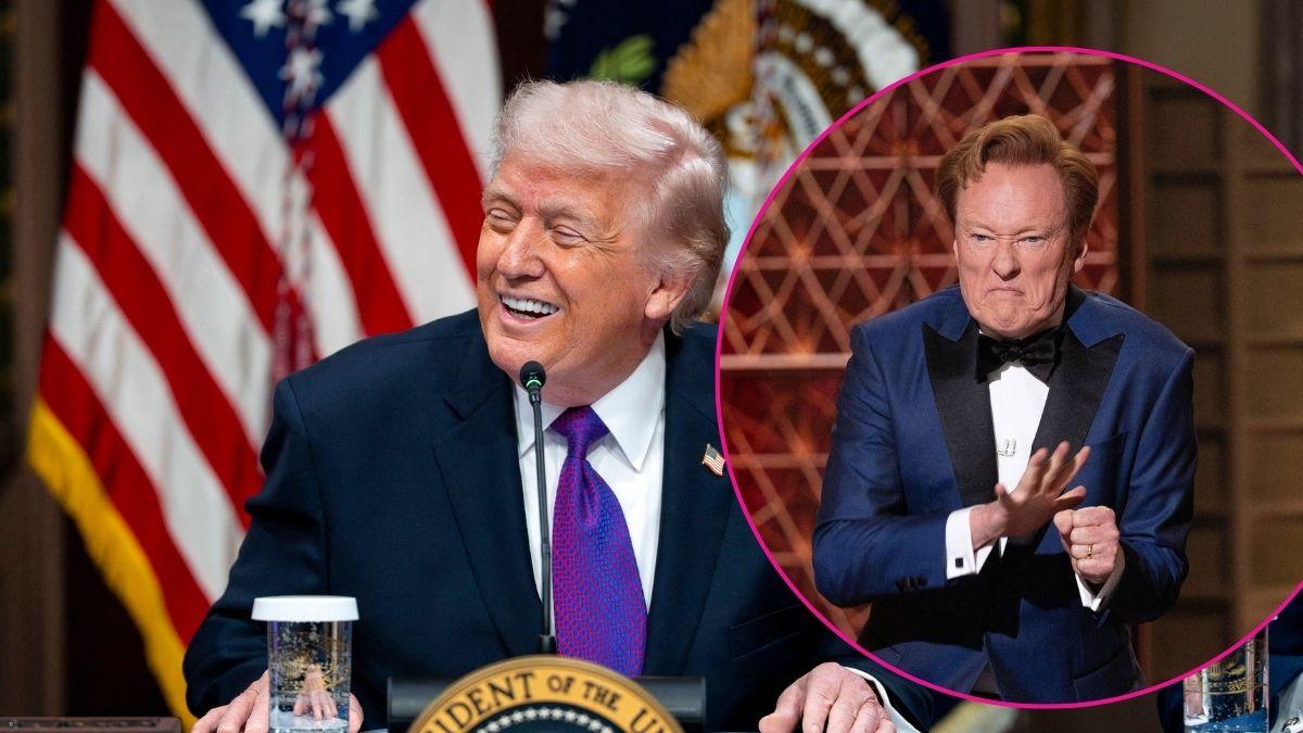 Composite photo of Donald Trump and Conan O'Brien.