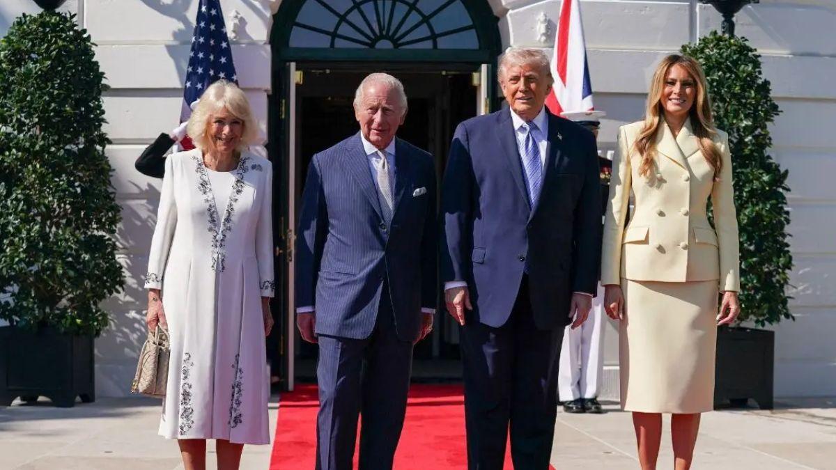 image of King Charles and Queen Camilla's state visit comes after a shooter tried to take out Donald Trump days earlier.
