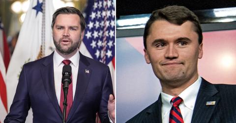 Composite photo of J.D. Vance and Charlie Kirk