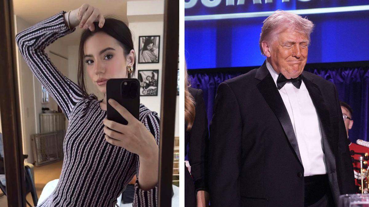 Split photo of Ashley St. Clair and Donald Trump