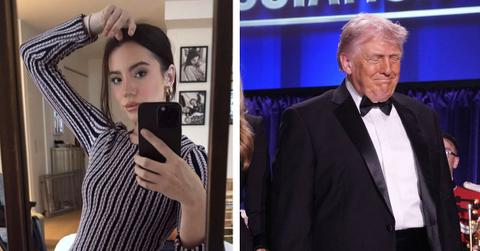 Split photo of Ashley St. Clair and Donald Trump