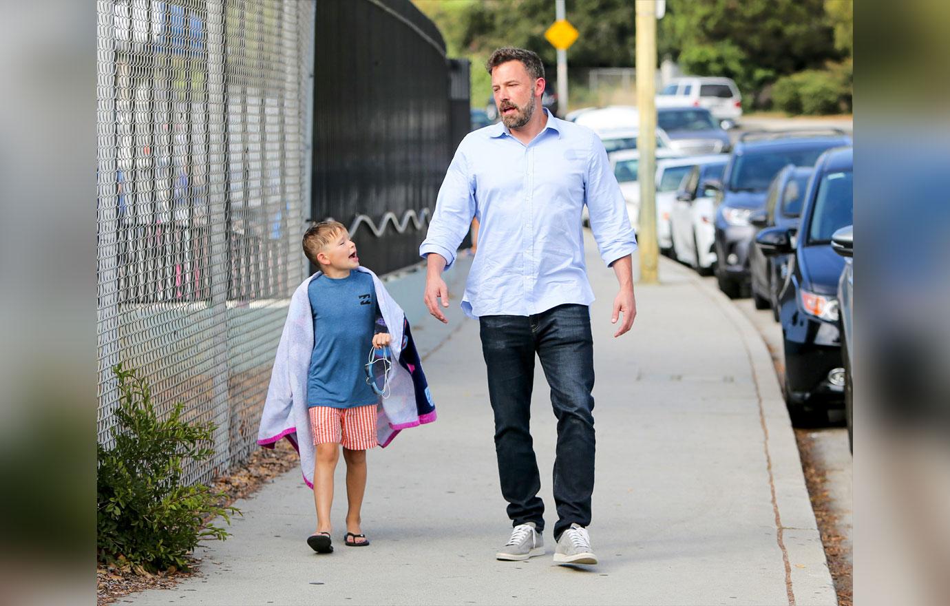 Ben Affleck Takes Son Samuel To Swim Class In Los Angeles
