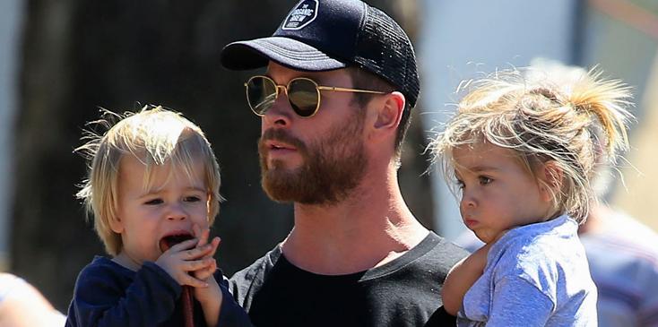 Chris Hemsworth & Elsa Pataky Bring Twins Sasha & Tristan to 'Thor