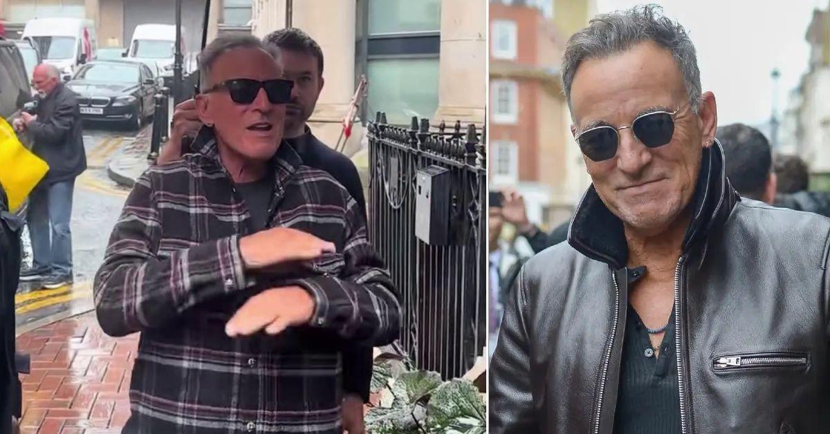 Two photos of Bruce Springsteen