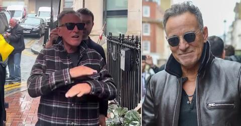 Two photos of Bruce Springsteen