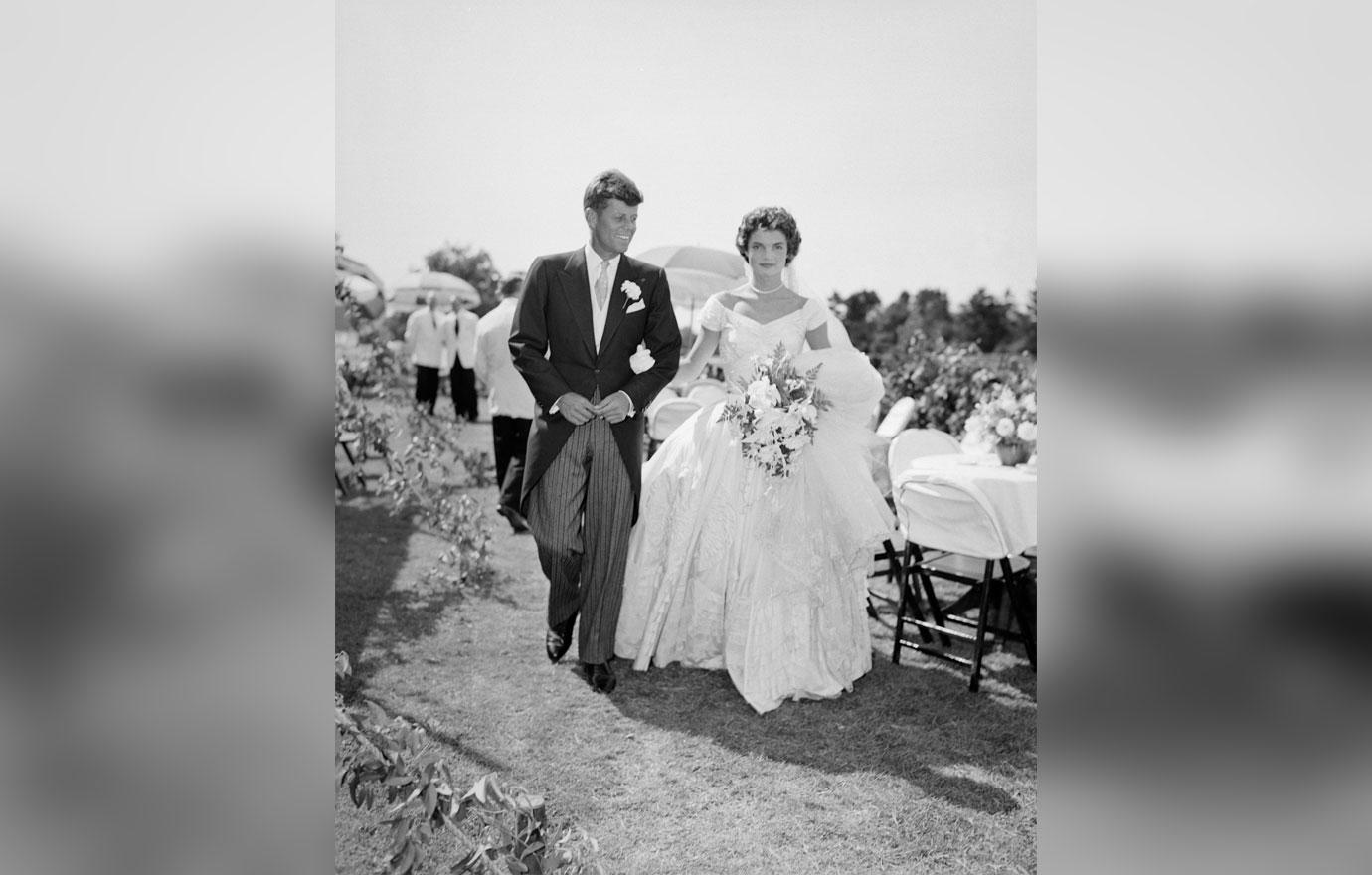 JFK and Jackie Kennedy at their wedding