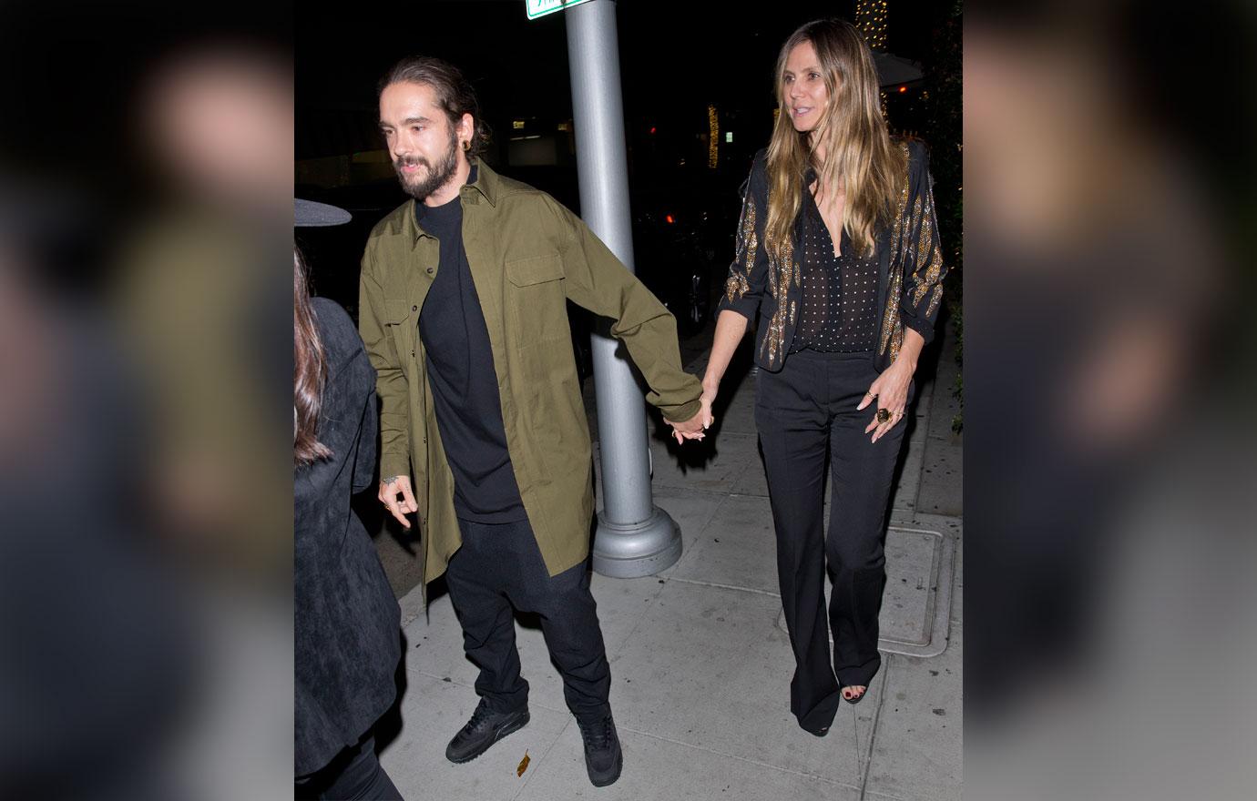 EXCLUSIVE: Heidi Klum suffers a Wardrobe Malfunction!  Heidi Klum goes &#8216;Bra less&#8217; to dinner with her boyfriend Tom Kaulitz  at &#8216;Mr Chow&#8217; Restaurant in Beverly Hills, CA