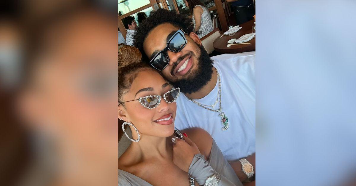 photo of Jordyn Woods and Karl-Anthony Towns. 