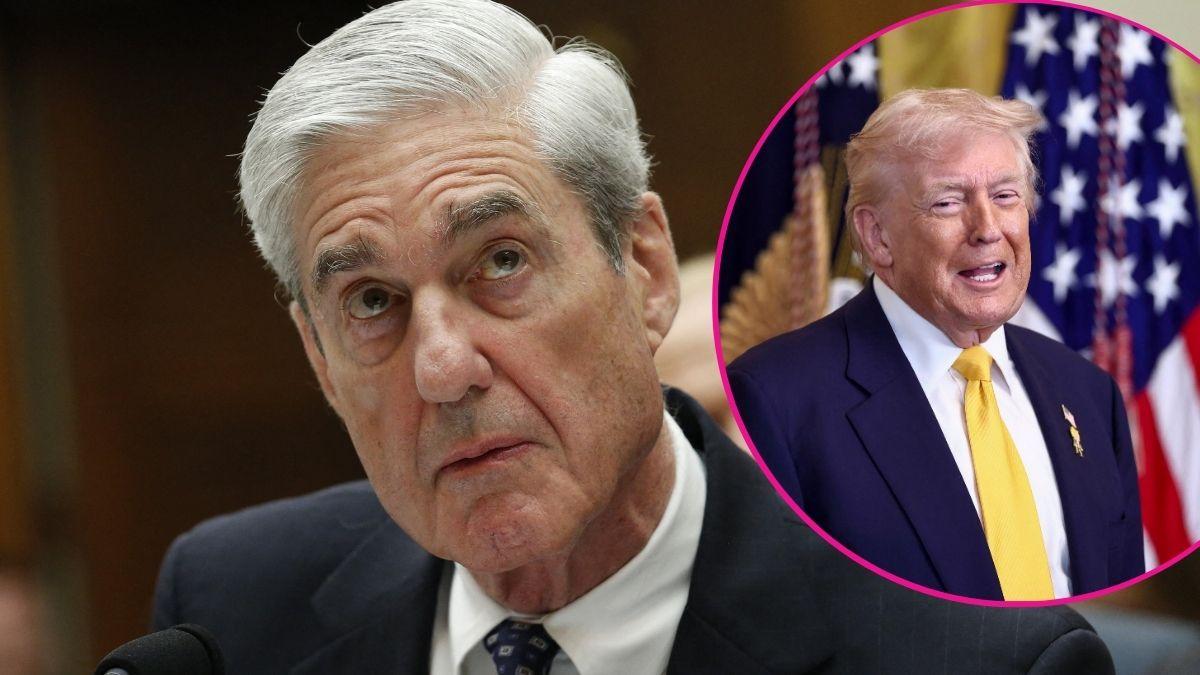 image and inset of Donald trump, Robert mueller