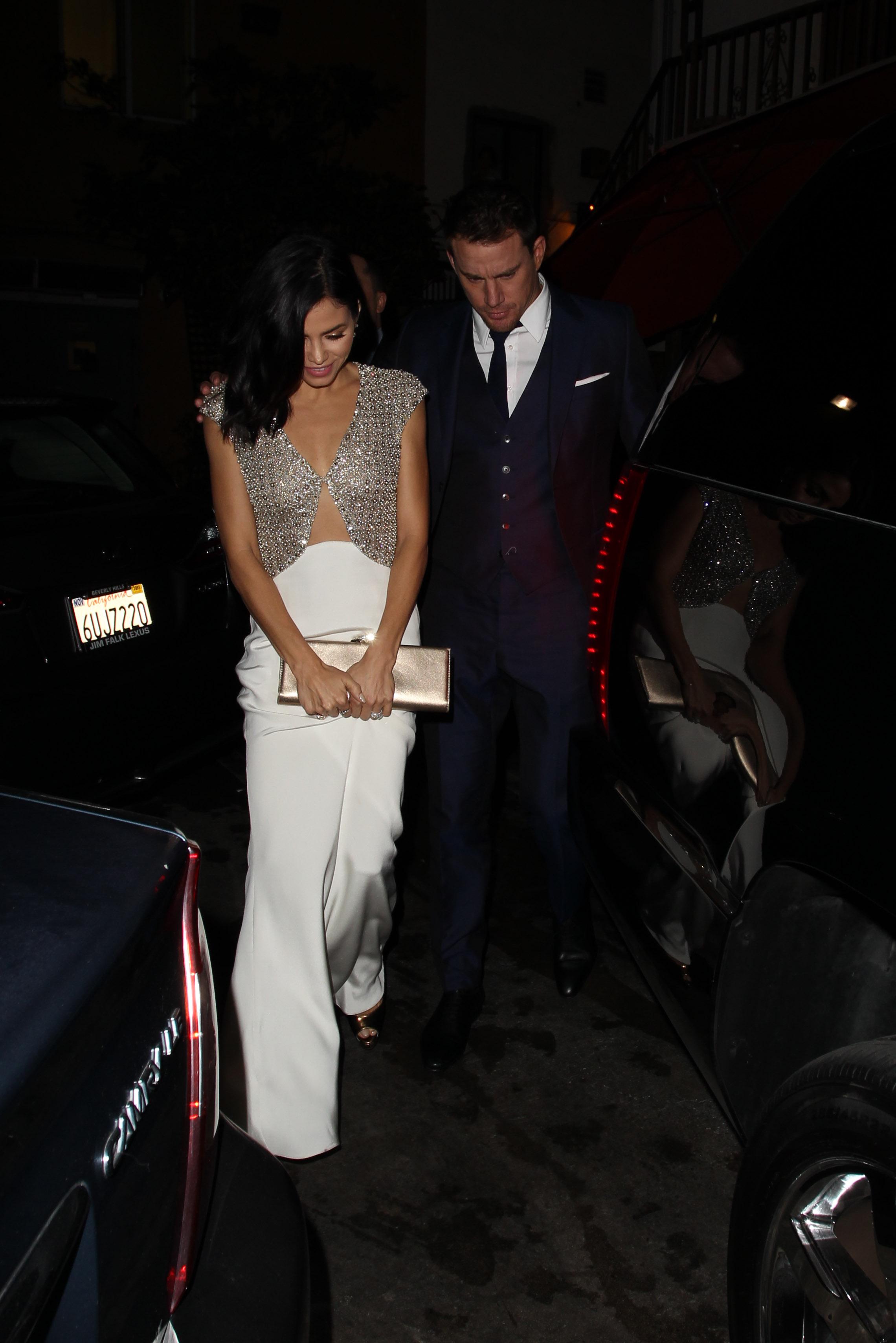 Channing Tatum and Jenna Dewan leaving Mozza in West Hollywood