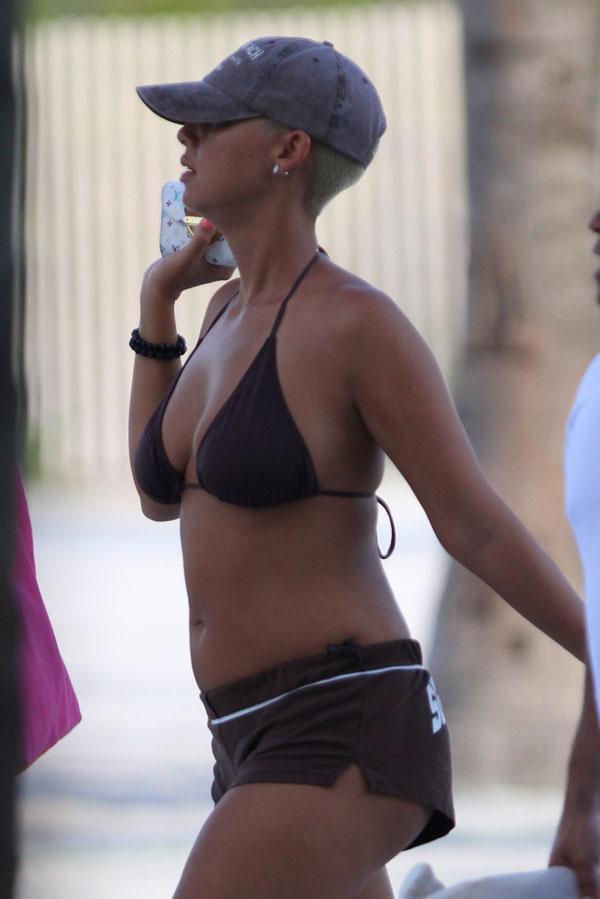 Amber Rose Bares Booty In Thong Bikini, Fuels Butt Implant Rumors