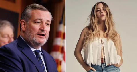 Photo of Ted Cruz and a picture of Sydney Sweeney