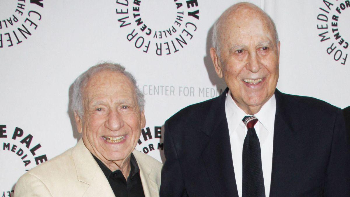 image of Mel Brooks recalled being by Carl Reiner’s side when he suddenly collapsed at home.