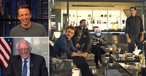 bernie sanders reacts inauguration day viral meme pf