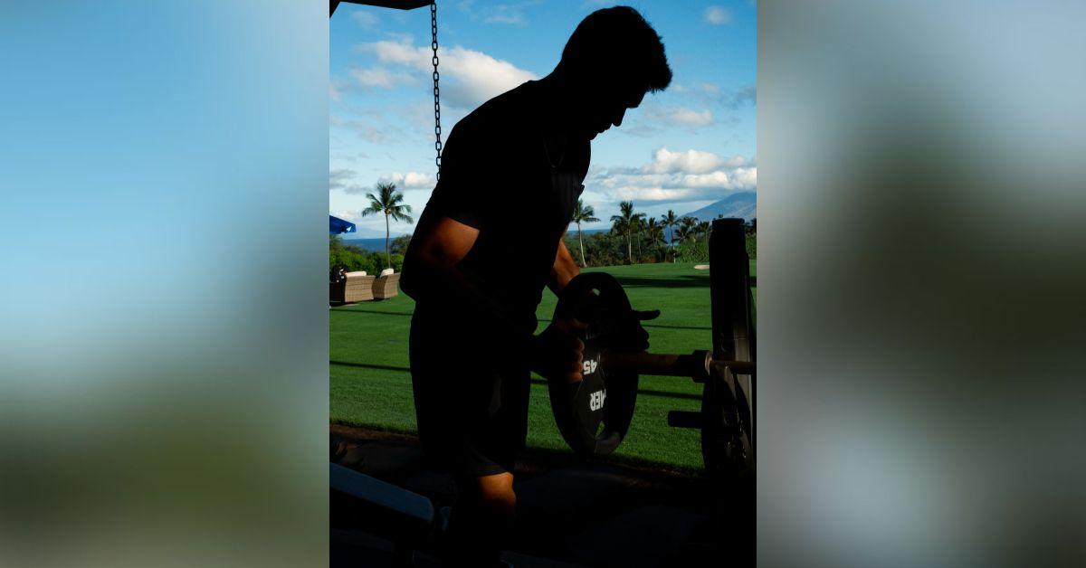 tom brady shows muscles shirtless photo