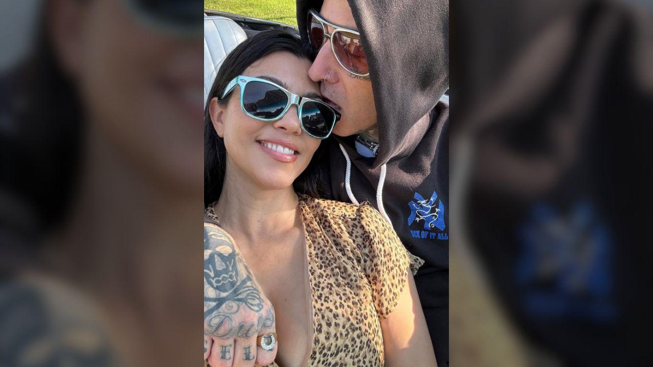 Image of Travis Barker opened up about his blended family with Kourtney Kardashian.