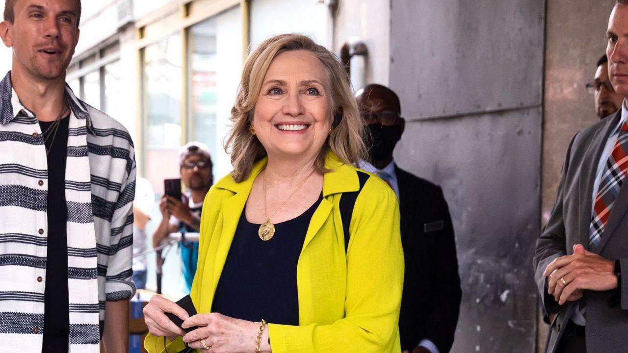 image of Hillary admired the art installations by Yayoi Kusama, calling it an 'antidote to numbness and incuriosity.'