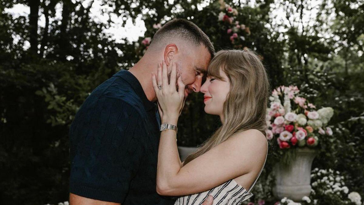 Photo of Taylor Swift and Travis Kelce.