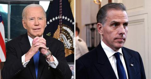 split photo of joe biden and hunter biden