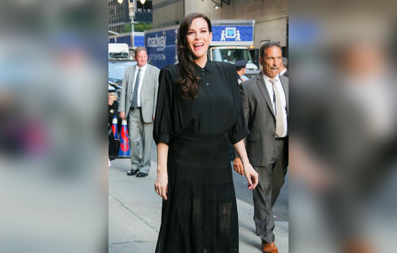 Liv Tyler seen posing outside The Late Show with Stephen Colbert in NYC