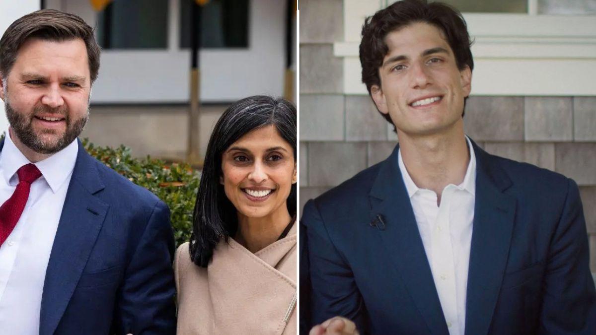 image split of Usha Vance, jd vance and jack Schlossberg