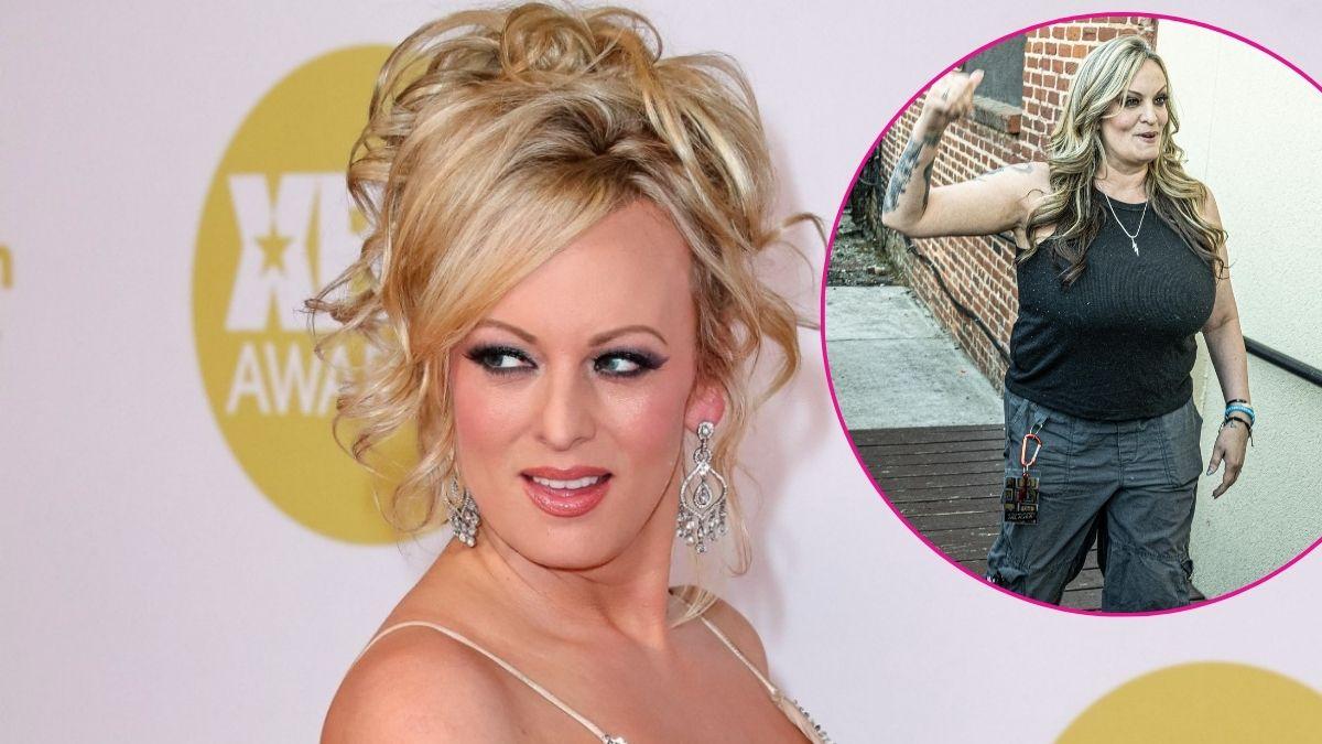 Two photos of Stormy Daniels