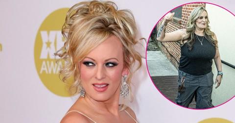 Two photos of Stormy Daniels