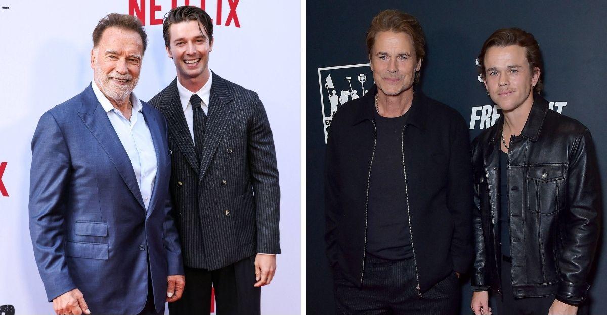 Photos of Arnold Schwarzenegger, Patrick Schwarzenegger, Rob Lowe and John Owen Lowe