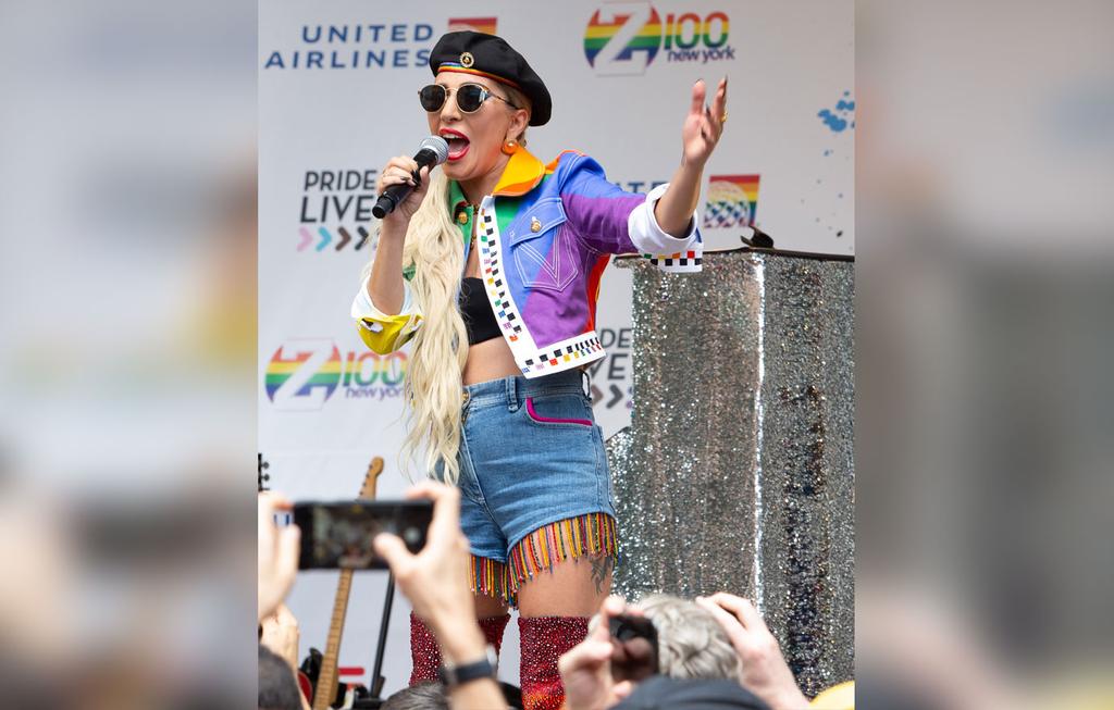 Lady Gaga Wears Rainbow Outfit For Speech On Stonewall Day