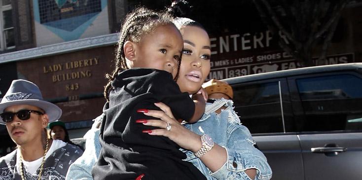 Blac Chyna makes an appearance with her son at a clothing store in downtown Los Angeles.