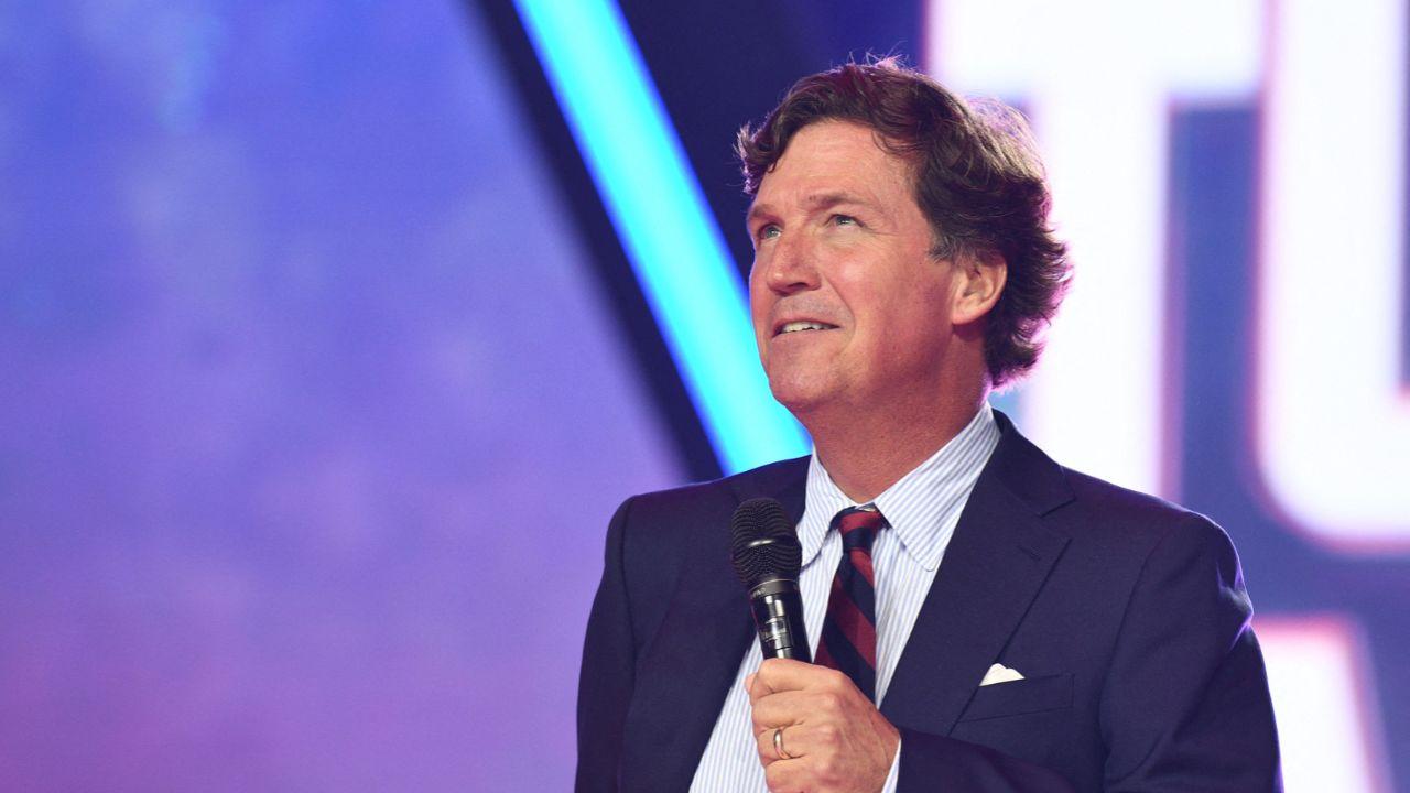Image of Tucker Carlson said Donald Trump told him that the release of the Epstein files would have to wait because it was 'a plot against him.'