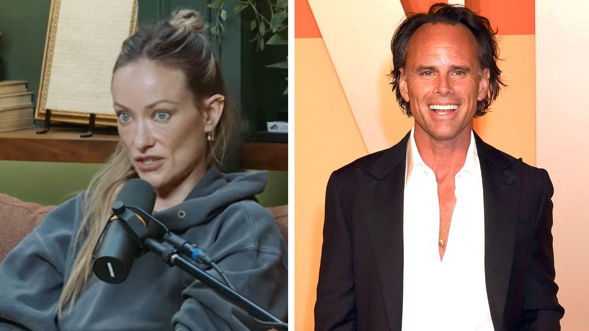 Split photo of Olivia Wilde and Walton Goggins
