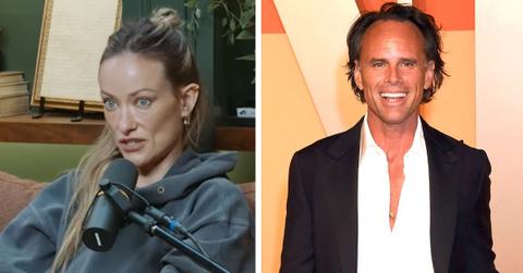 Split photo of Olivia Wilde and Walton Goggins