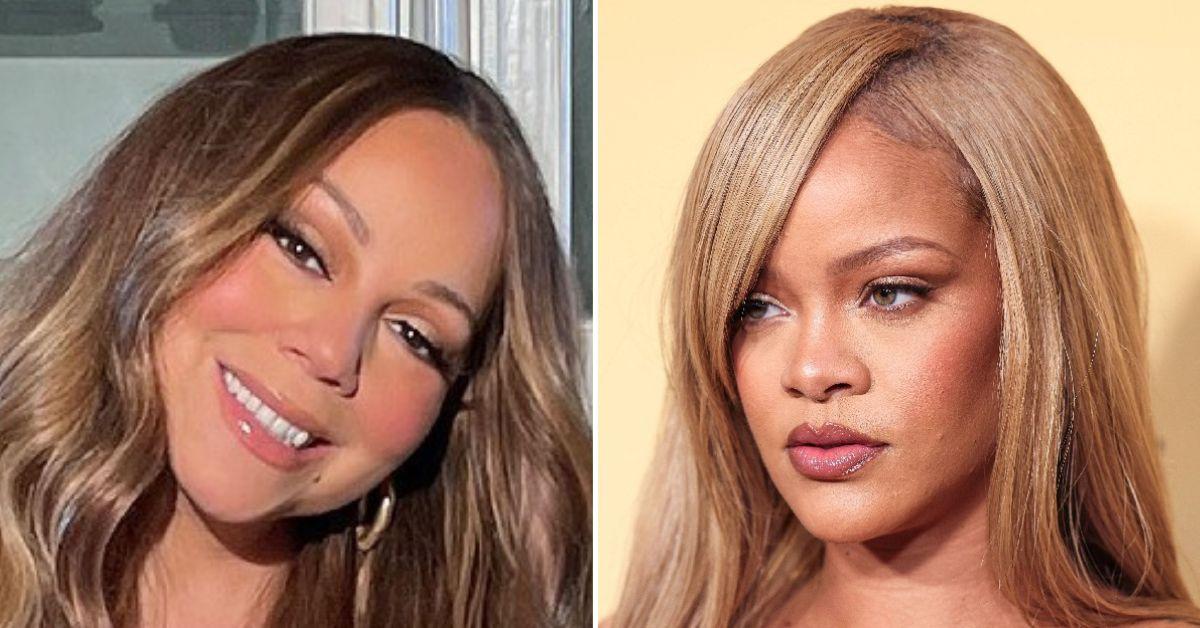 Composite photo of Mariah Carey and Rihanna.  