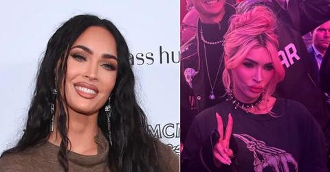 megan fox unrecognizable taylor swift travis kelce super bowl party