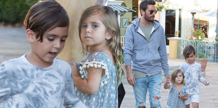 scott disick babysitting penelope and mason