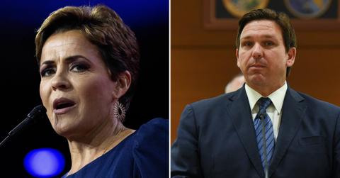 kari lake pokes fun ron desantis rubbing runny nose sweaty awkward