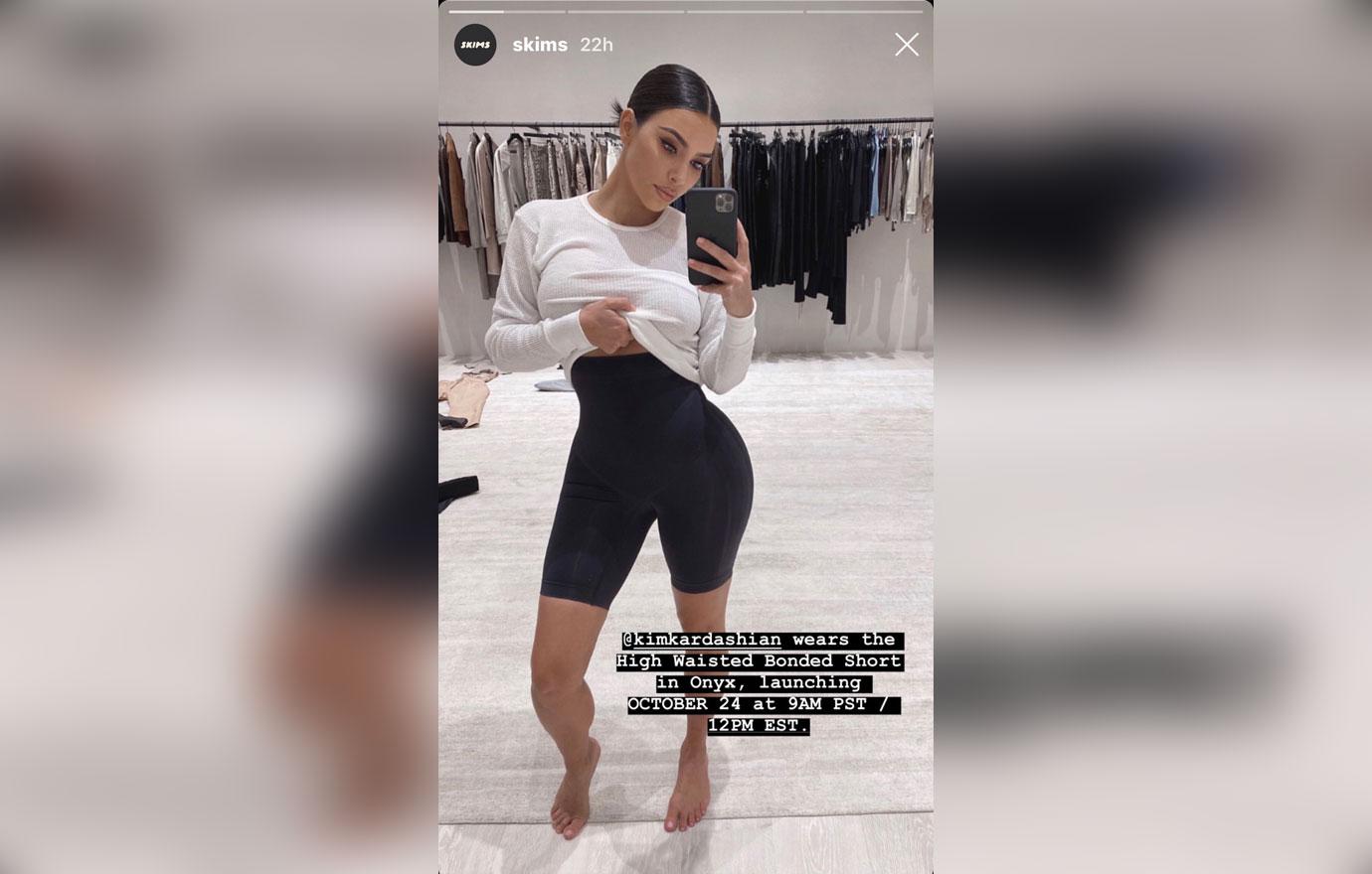 Kim Kardashian Shows Off Her Butt In New SKIMS Shapewear Pieces