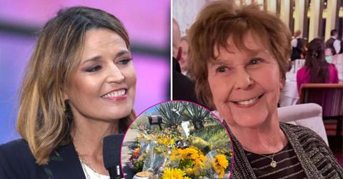 Split photo of Savannah Guthrie, Nancy Guthrie and her memorial.