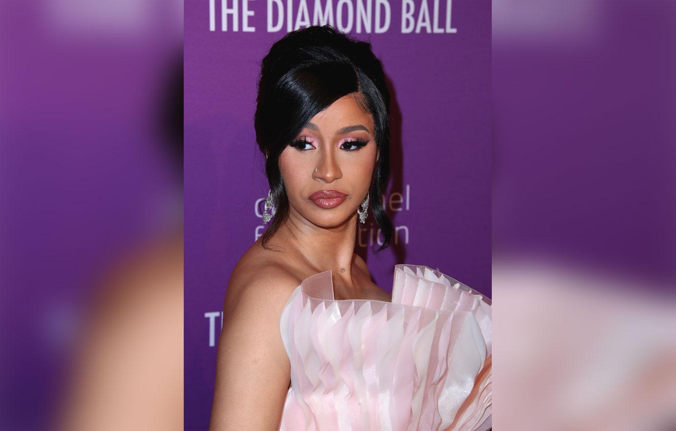 Cardi B In Pink Dress On Red Carpet