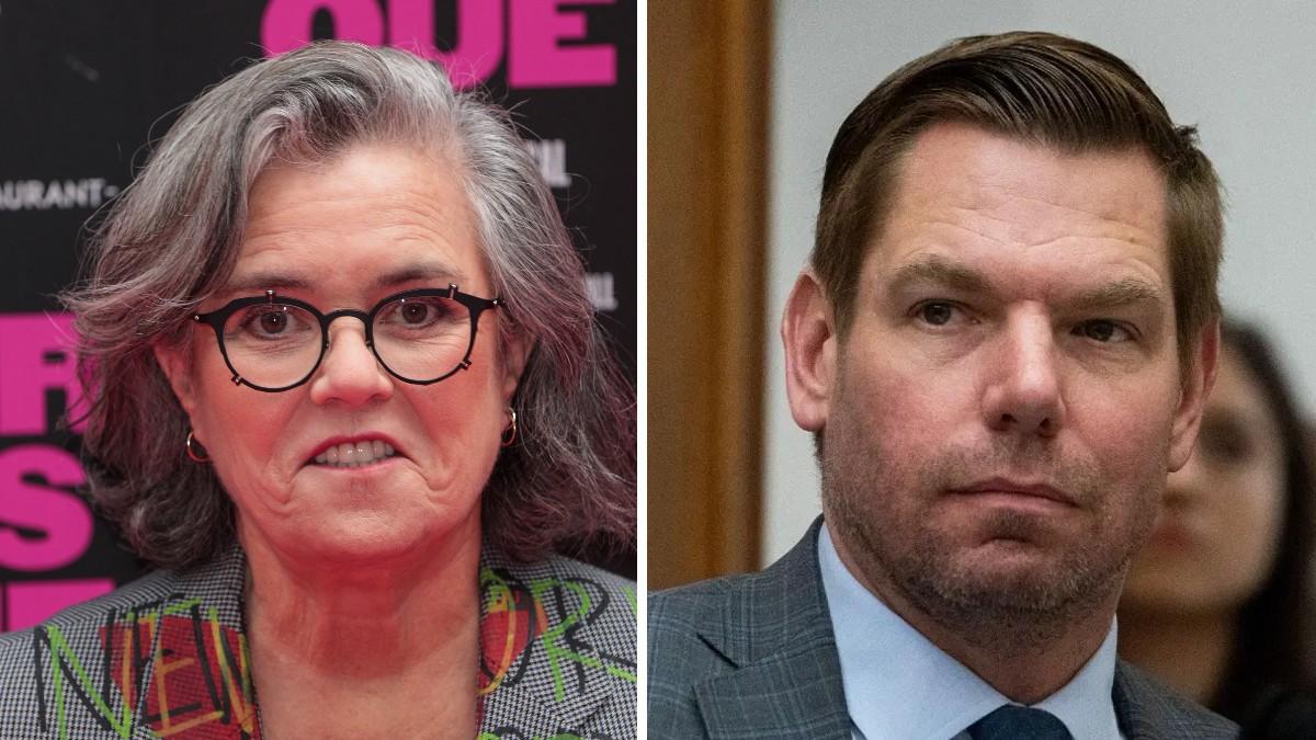 split of Rosie O'Donnell, Eric Swalwell.