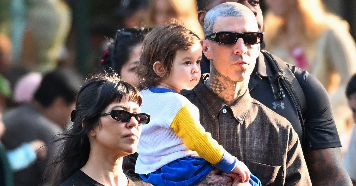 image of Kourtney Kardashian and Travis Barker welcomed their first child together in November 2023.