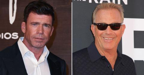 Split photo of Taylor Sheridan & Kevin Costner